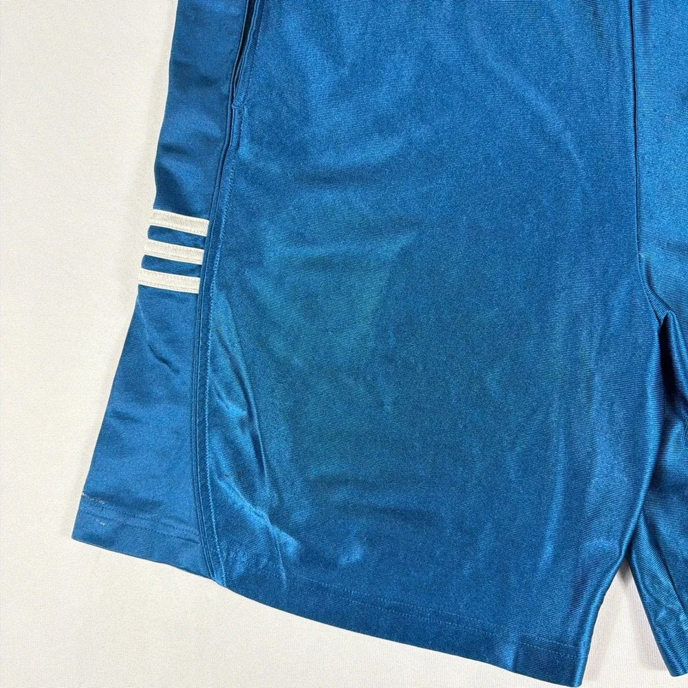 Vintage Shiny Adidas Athletic Soccer Shorts 3-Stripe Shiny Polyester Size Medium